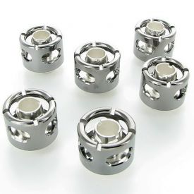 Monsoon G1/4" to 3/8" ID, 5/8" OD Free Center Compression Fitting for Soft Tubing, Black Chrome, 6-pack