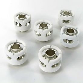 Monsoon G1/4" to 3/8" ID, 5/8" OD Free Center Compression Fitting for Soft Tubing, White, 6-pack