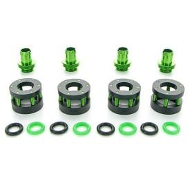 Monsoon G1/4" to 3/8" ID, 1/2" OD Chain Gun Compression Fitting for Soft Tubing, Green, 4-pack