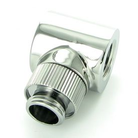 Monsoon G1/4" 90 Degree Rotary Fitting with Light Port, 5/8" OD Matched Body, Chrome
