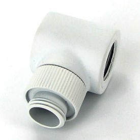 Monsoon G1/4" 90 Degree Rotary Fitting with Light Port, 5/8" OD Matched Body, White