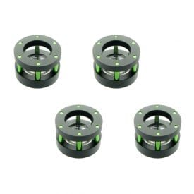 Monsoon G1/4" to 1/2" ID, 5/8" OD Chain Gun Hardline Compression Fitting, Green, 4-pack