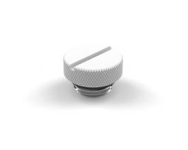 PrimoChill G 1/4" SX Knurled Slotted Stop Fitting, Sky White