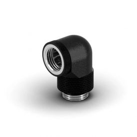 PrimoChill Male to Female G 1/4" 90 Degree SX Dual Rotary Angled Fitting, TX Matte Black