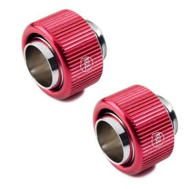 Bitspower Touchaqua G1/4" Compression Fitting for 7/16" ID, 5/8" OD Soft Tubing, Red, 2-pack
