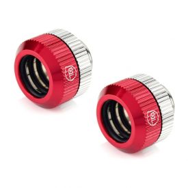 Bitspower Touchaqua G1/4" Dual O-Ring Tighten Fitting for 12mm OD Hard Tubing, Red, 2-pack