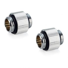 Bitspower Touchaqua G1/4" Male to Male Extender Fitting, Glorious Silver, 2-pack