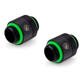 Bitspower Touchaqua G1/4" Male to Male Extender Fitting, Rotary, Glorious Black, 2-pack