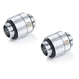 Bitspower Touchaqua G1/4" Male to Male Extender Fitting, Rotary, Glorious Silver, 2-pack