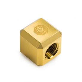 Bitspower Touchaqua G1/4" T-Block Fitting, True Brass, 2-pack
