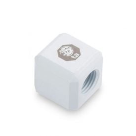 Bitspower Touchaqua G1/4" T-Block Fitting, Deluxe White, 2-pack
