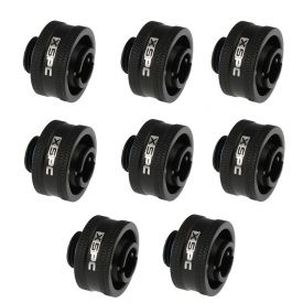 XSPC G1/4" to 1/2" ID, 3/4" OD Compression Fitting V2 for Soft Tubing, 8-pack