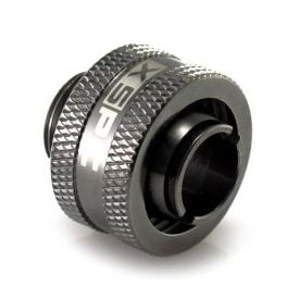 XSPC G1/4" to 7/16" ID, 5/8" OD Compression Fitting V2 for Soft Tubing, Black Chrome