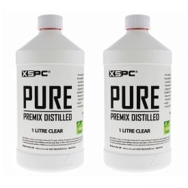 XSPC PURE Premix Distilled PC Coolant, 1 Liter, Clear, 2-pack