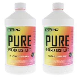 XSPC PURE Premix Distilled PC Coolant, 1 Liter, Luminara, 2-pack