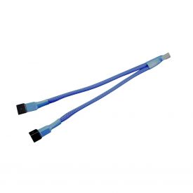 Darkside 3-Pin Fan Sleeved 2-Way Splitter Cable, Dark Blue UV