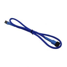 Darkside 3-Pin Fan Sleeved Extension Cable, Male-Female, 40cm, Blue UV