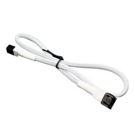 Darkside 3-Pin Fan Sleeved Extension Cable, Male-Female, 40cm, White