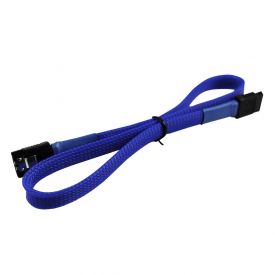 Darkside SATA 3 Sleeved Data Cable with Latch, Straight-Straight, 45cm, Blue UV
