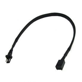 Phobya Extension Cable, 3-Pin, 30cm, Sleeved, Black
