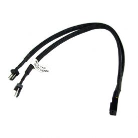 Phobya Y-Cable, 3-Pin to 2x 3-Pin, 30cm, Sleeved, Black