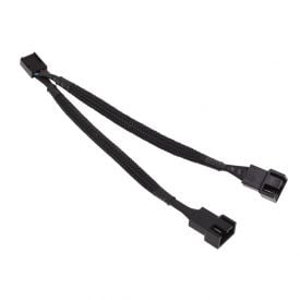 Phobya Y-Cable, 4-Pin (PWM) to 2x 4-Pin (PWM), 10cm, Sleeved, Black