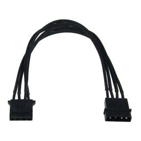 Phobya Extension Cable, 4-Pin Molex, 30cm, Individually Sleeved, Black