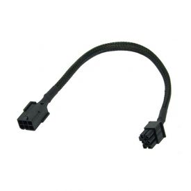 Phobya Extension Cable, 6-Pin ATX PSU, 30cm, Sleeved, Black