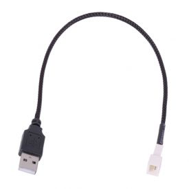Phobya Adapter Cable, USB (External) to 3-Pin, 30cm, Sleeved, Black