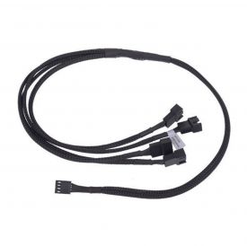 Phobya Y-Cable, 4-Pin (PWM) to 4x 4-Pin (PWM), 60cm, Sleeved, Black