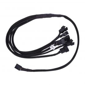 Phobya Y-Cable, 4-Pin (PWM) to 6x 4-Pin (PWM), 60cm, Sleeved, Black