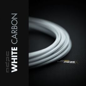 MDPC-X Classic Small Cable Sleeving, White-Carbon, 25-foot