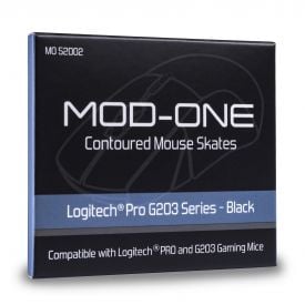 MOD-ONE Contoured Mouse Skates for Logitech PRO and G203, Black