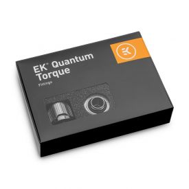 OPEN BOX - EKWB EK-Quantum Torque STC-12/16 Compression Fitting for Soft Tubing, 12/16mm (7/16" ID, 5/8" OD), Nickel, 6-pack