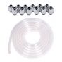 Alphacool Clear AlphaTube HF Flexible Tubing (3 meter) and Eiszapfen G1/4" to 10mm ID, 13mm OD Compression Fittings Bundle