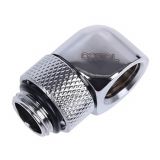Alphacool HF G1/4" Male to Female Fitting, 90 Degree Rotary, Chrome