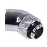 Alphacool Eiszapfen G1/4" Male to Female Extender, 45 Degree Rotary, Chrome