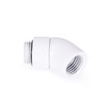 Alphacool Eiszapfen G1/4" Male to Female Extender, 45 Degree Rotary, White