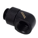 Alphacool Eiszapfen G1/4" Male to Female Extender, 90 Degree Rotary, Deep Black