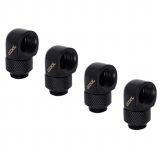 Alphacool Eiszapfen G1/4" Male to Female Extender, 90 Degree Rotary, 4-pack