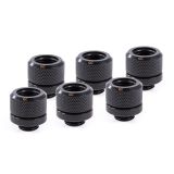 Alphacool Eiszapfen HardTube G1/4" Fitting, 14mm OD, Deep Black, 6-pack