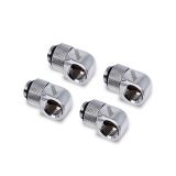 Alphacool Eiszapfen Male to Female Adapter Fitting, 90 Degree Rotary, Chrome, 4-pack