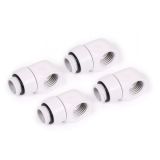 Alphacool Eiszapfen Male to Female Adapter Fitting, 90 Degree Rotary, White, 4-pack