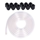 Alphacool Clear AlphaTube HF Flexible Tubing (3 meter) and Eiszapfen G1/4" to 10mm ID, 13mm OD Compression Fittings Bundle