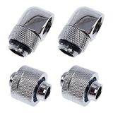 Alphacool Eiszapfen G1/4" to 13mm ID, 19mm OD Compression Fitting and 90 Degree Rotary Fitting Set