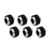 Alphacool Apex Grip HardTube Fitting, 13mm OD, Chrome, 6-pack