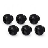 Alphacool Apex Grip SoftTube Fitting, 13/10mm, Black, 6-pack
