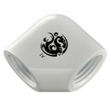 Bitspower G1/4" Female to Female Extender Fitting, 90 Degree Angle, Deluxe White