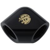 Bitspower G1/4" Female to Female Extender Fitting, 90 Degree Angle, Matte Black