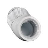 Bitspower G1/4" Male to Female Extender Fitting, 45 Degree Rotary, Deluxe White